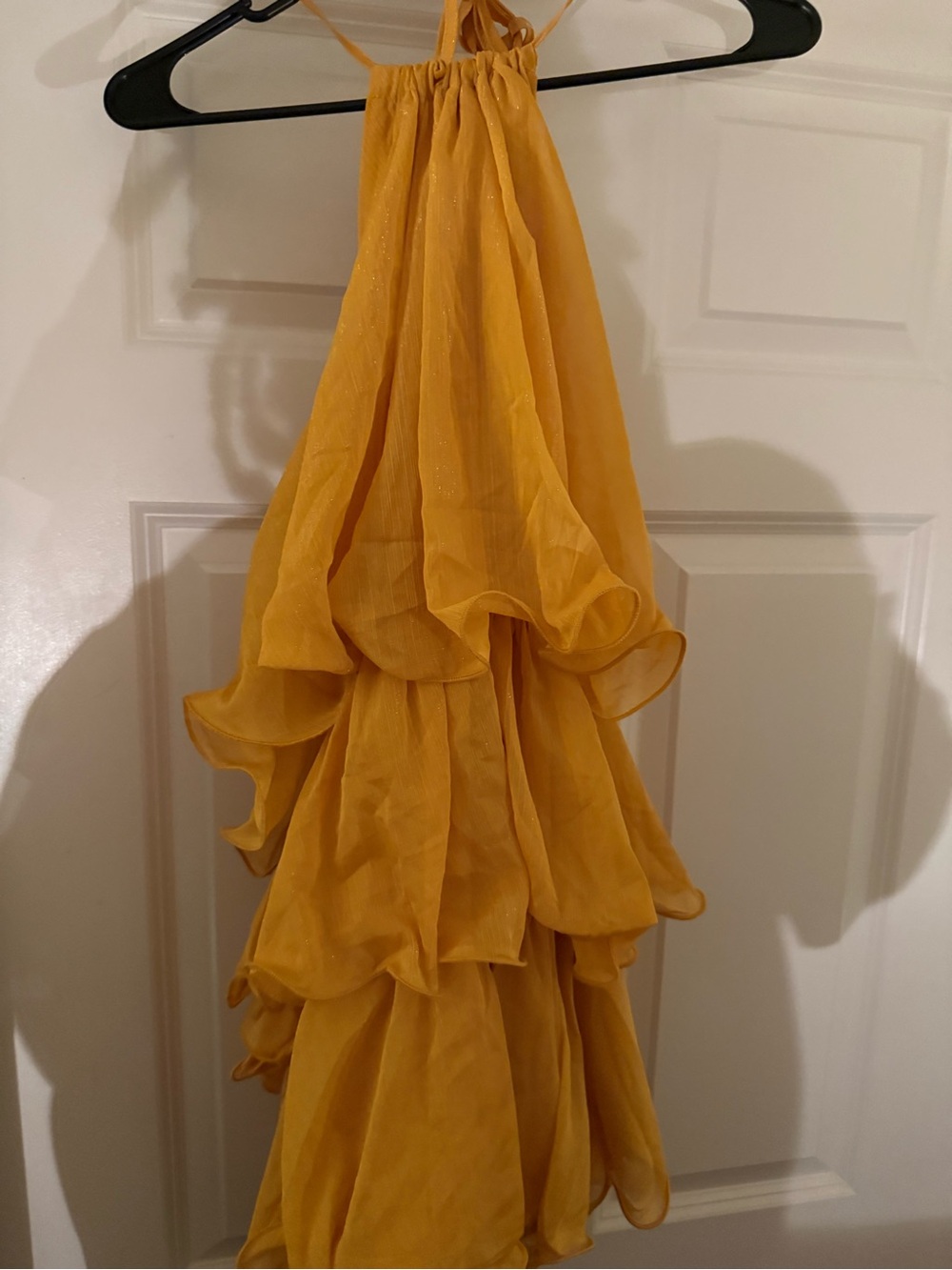 Yellow Ruffled Halter Dress - Elegant Summer Occasion